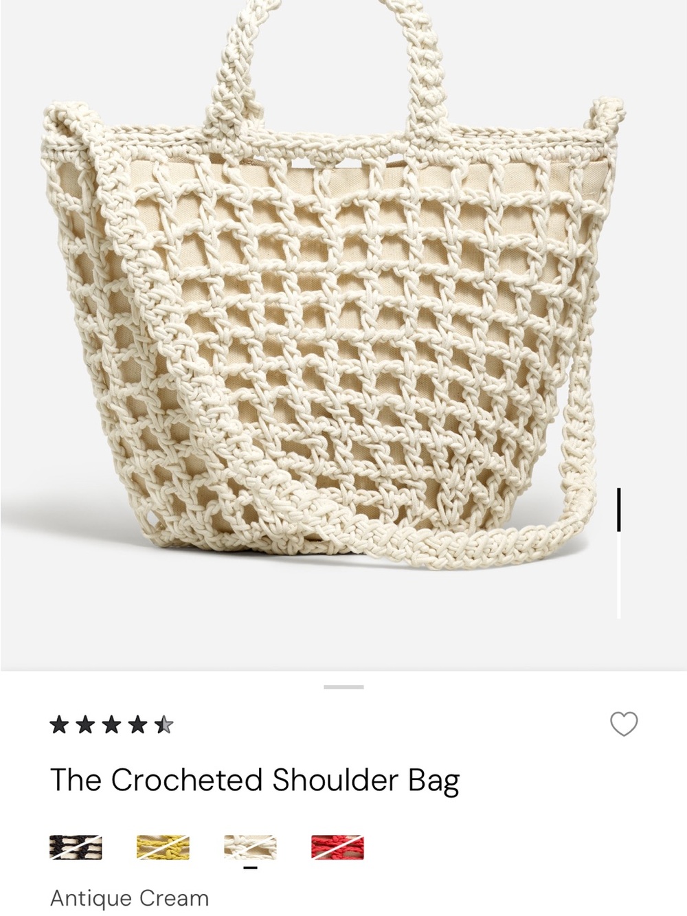 Madewell Crocheted Shoulder Bag — Antique Cream